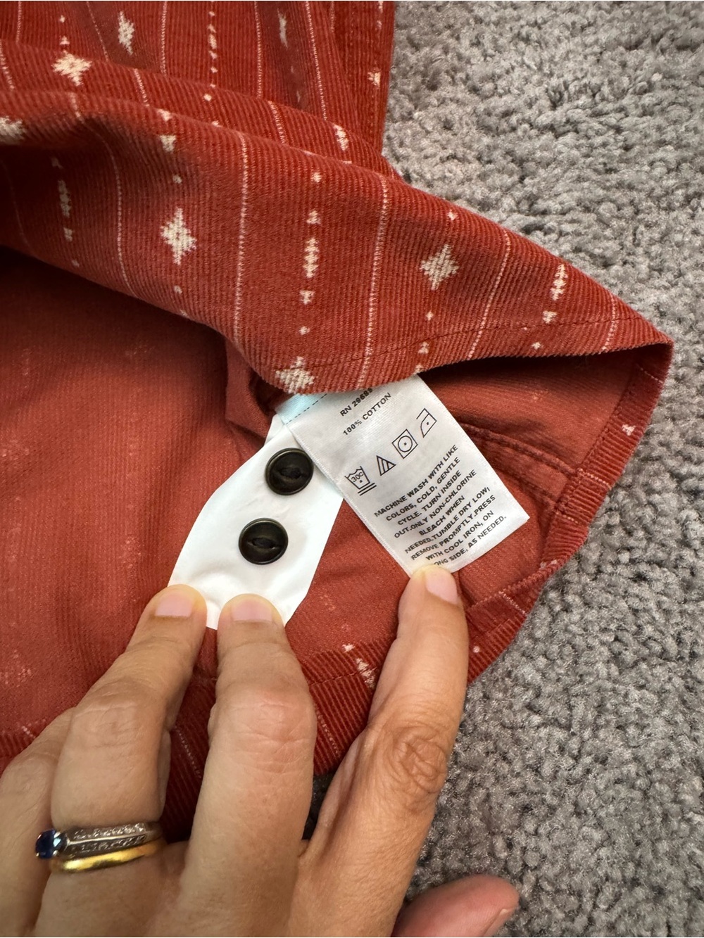 NWT Pendleton Men's Rust Patterned Button-Up Shirt. Size XL - Picture 6 of 9